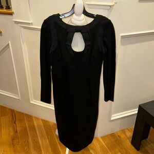 Beautiful black dress with long sleeves, fitted knit